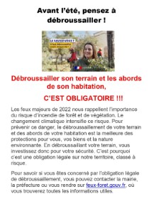 DEBROUSSAILLAGE : OBLIGATION